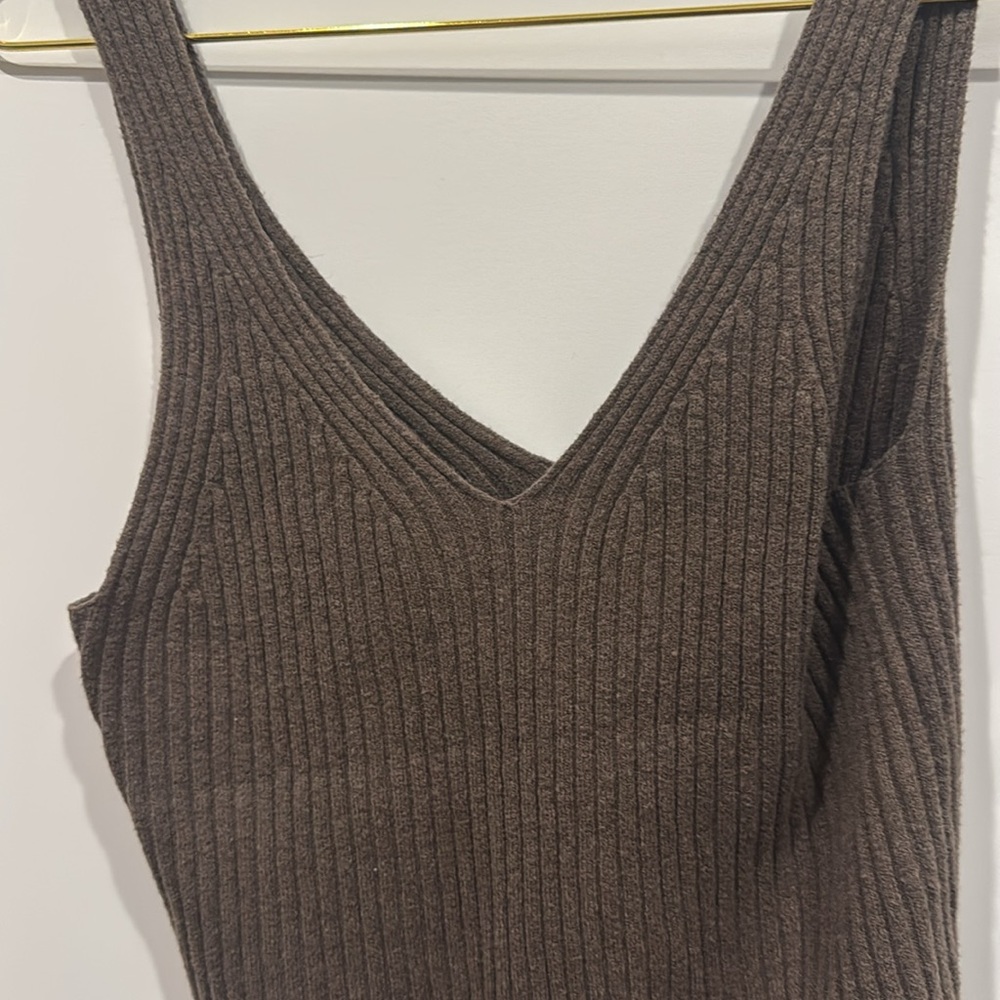 GAP Brown Ribbed Fitted Tank Top - Picture 3 of 4